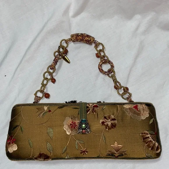 RARE HTF Like new Mary Frances Vintage Jeweled & Beaded feathers Clutch - Picture 6 of 16